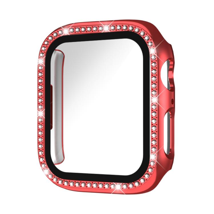 xDfind Single Row Diamond Tempered Glass Film Integrated PC Watch Case, For Apple Watch Series 44mm, For Apple Watch Series 40mm, For Apple Watch Series 11 46mm / 10 46mm, For Apple Watch Series 11 42mm / 10 42mm, For Apple Watch Ultra 3 / 2 / 1 49mm