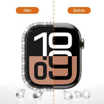 xDfind Single Row Diamond Tempered Glass Film Integrated PC Watch Case, For Apple Watch Series 44mm, For Apple Watch Series 40mm, For Apple Watch Series 11 46mm / 10 46mm, For Apple Watch Series 11 42mm / 10 42mm, For Apple Watch Ultra 3 / 2 / 1 49mm