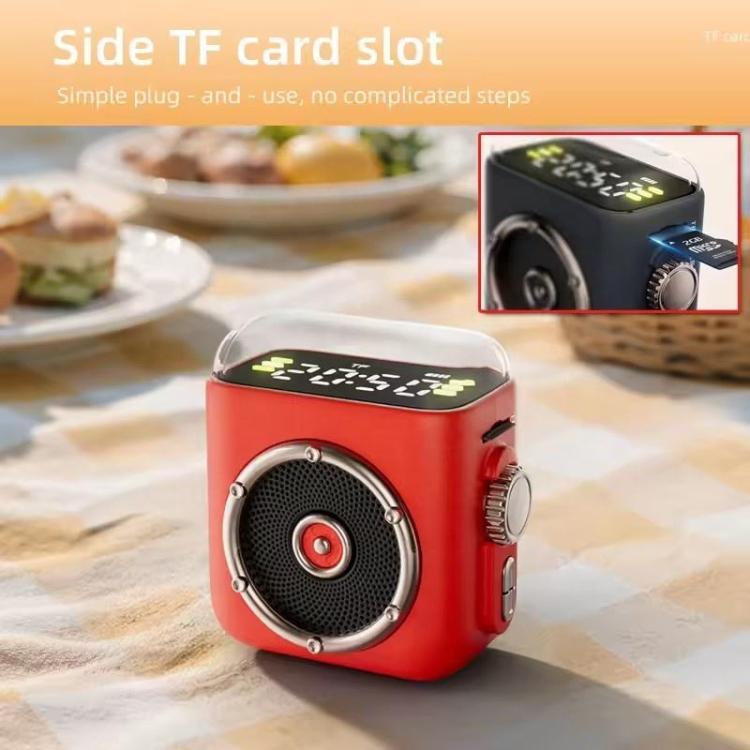 P6 Portable Bluetooth 5.0 Wireless Speaker with Clock & Night Light