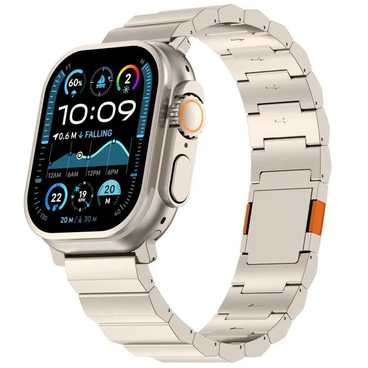 Thick One-bead Magnetic Clasp Titanium Alloy Watch Band, For Apple Watch 46mm / 49mm / 45mm / 44mm, For Apple Watch 42mm / 41mm / 40mm / 38mm