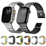 Magnetic Norman Buckle Integrated One-bead Stainless Steel Watch Band, For Apple Watch 46mm / 49mm / 45mm / 44mm