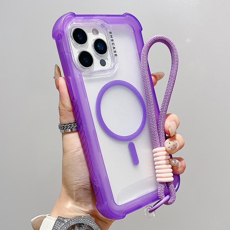 Transparent Matte TPU Hybrid PC 3-in-1 MagSafe Phone Case with Wrist Strap, For iPhone 13 Pro Max, For iPhone 13 Pro, For iPhone 13, For iPhone 12 Pro Max