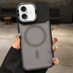 Skin Feel Frosted Metal Lens Holder MagSafe Magnetic Phone Case, For iPhone 17 Pro Max, For iPhone 17 Pro, For iPhone 17, For iPhone Air, For iPhone 16 Pro Max, For iPhone 16 Pro