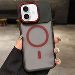 Skin Feel Frosted Metal Lens Holder MagSafe Magnetic Phone Case, For iPhone 17 Pro Max, For iPhone 17 Pro, For iPhone 17, For iPhone Air, For iPhone 16 Pro Max, For iPhone 16 Pro