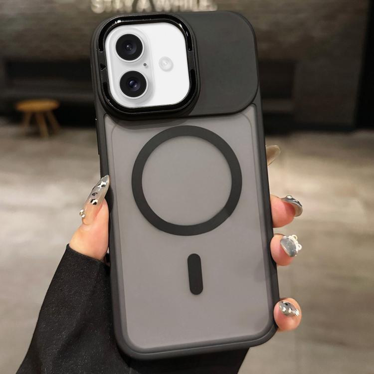 Skin Feel Frosted Metal Lens Holder MagSafe Magnetic Phone Case, For iPhone 17 Pro Max, For iPhone 17 Pro, For iPhone 17, For iPhone Air, For iPhone 16 Pro Max, For iPhone 16 Pro