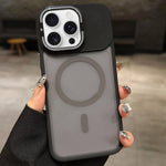 Skin Feel Frosted Metal Lens Holder MagSafe Magnetic Phone Case, For iPhone 17 Pro Max, For iPhone 17 Pro, For iPhone 17, For iPhone Air, For iPhone 16 Pro Max, For iPhone 16 Pro