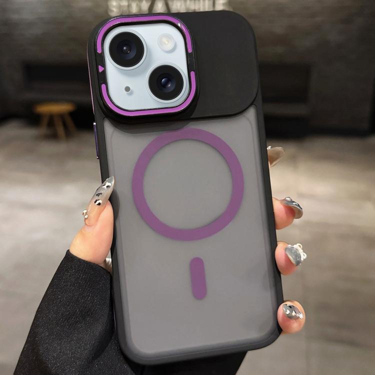 Skin Feel Frosted Metal Lens Holder MagSafe Magnetic Phone Case, For iPhone 16 Plus, For iPhone 16, For iPhone 15 Pro Max, For iPhone 15 Pro, For iPhone 15, For iPhone 14