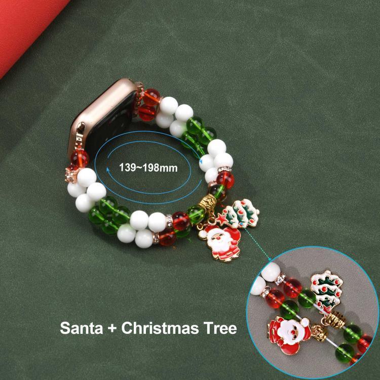 Width 20mm Christmas Beads Chain Watch Band, For Apple Watch 46mm / 49mm / 45mm / 44mm, For Apple Watch 42mm / 41mm / 40mm / 38mm