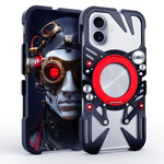 Rotating Bracket MagSafe Hollow Metal Phone Case with Lanyard, For iPhone 17e / 16e, For iPhone 17 Pro Max, For iPhone 17 Pro, For iPhone 17, For iPhone 16 Pro Max, For iPhone 16 Pro, For iPhone 16 Plus, For iPhone 16