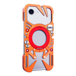 Rotating Bracket MagSafe Hollow Metal Phone Case with Lanyard, For iPhone 17e / 16e, For iPhone 17 Pro Max, For iPhone 17 Pro, For iPhone 17, For iPhone 16 Pro Max, For iPhone 16 Pro, For iPhone 16 Plus, For iPhone 16
