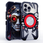 Rotating Bracket MagSafe Hollow Metal Phone Case with Lanyard, For iPhone 17e / 16e, For iPhone 17 Pro Max, For iPhone 17 Pro, For iPhone 17, For iPhone 16 Pro Max, For iPhone 16 Pro, For iPhone 16 Plus, For iPhone 16
