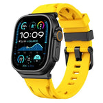 Black Pin Buckle Silicone Watch Band, For Apple Watch 46mm / 49mm / 45mm / 44mm, For Apple Watch 42mm / 41mm / 40mm / 38mm