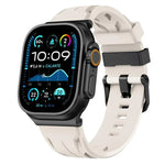 Black Pin Buckle Silicone Watch Band, For Apple Watch 46mm / 49mm / 45mm / 44mm, For Apple Watch 42mm / 41mm / 40mm / 38mm
