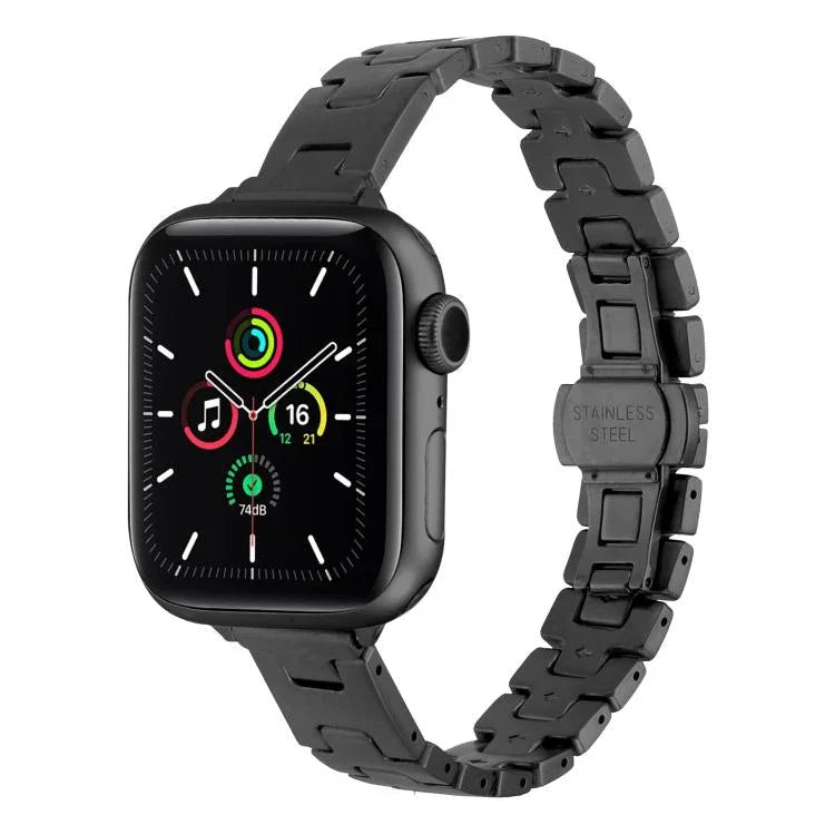 H-style Width 14mm Stainless Steel Metal Watch Band, For Apple Watch 46mm / 49mm / 45mm / 44mm, For Apple Watch 42mm / 41mm / 40mm / 38mm