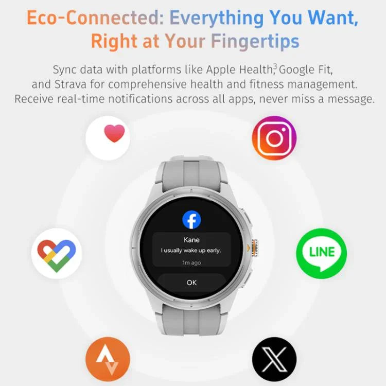 GTR6 1.43 inch AMOLED Screen Urban Runner Smart Watch IP68 Support Heart Rate Monitoring