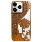Electroplated TPU Lotus Hollow-carved  Rhinestone Glitter Phone Case, For iPhone 12 Pro Max, For iPhone 12 Pro, For iPhone 11 Pro Max, For iPhone 11