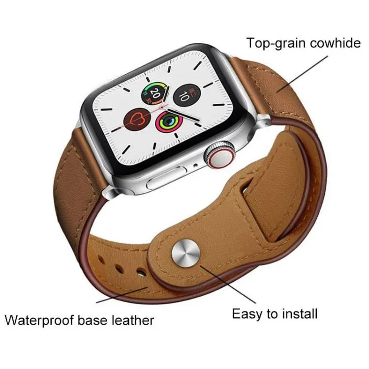 5 Pack xDfind Rivet Buckle Genuine Leather Watch Band, For Apple Watch 42 / 44 / 45 / 46 / 49mm, For Apple Watch 38 / 40 / 41 / S11 42mm