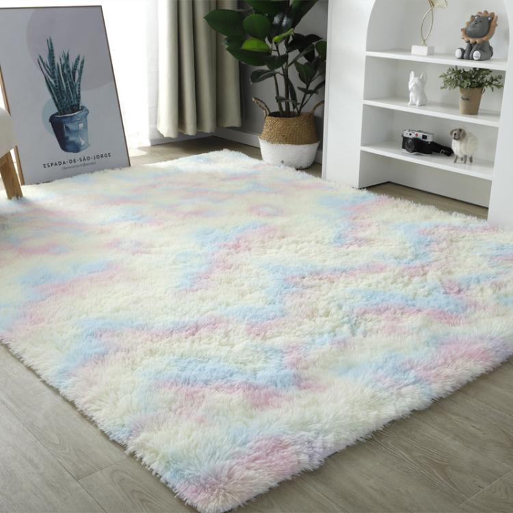 Simple Sofa Bedside Gradient Carpet Living Room Bedroom Mat, Rainbow 100x200cm, Pink Purple 100x200cm, Light Gray 100x200cm