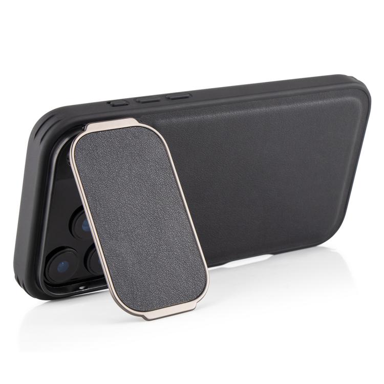 Lambskin Pattern Square Lens Holder Phone Case, For iPhone 17 Pro Max