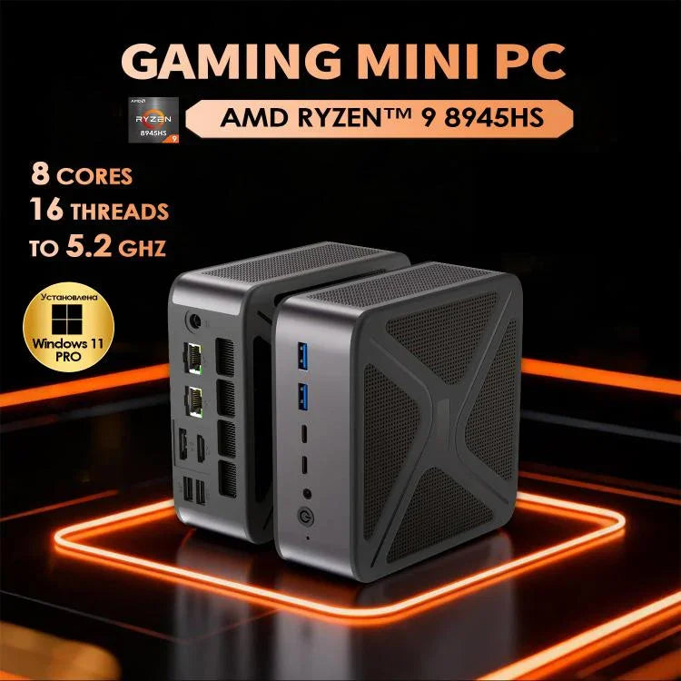 GXMO GH8 Windows 11 Pro Mini PC, AMD Ryzen 9 8945HS Octa Core Processor, No Memory, 16GB+512GB