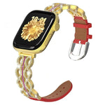 xDfind Diamond Stainless Steel Hybrid Genuine Leather Watch Band, For Apple Watch 38 / 40 / 41 / S11 42mm
