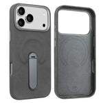 VIETAO Suede MagSafe PU Leather Phone Case with Holder, For iPhone 17 Pro Max, For iPhone 17 Pro, For iPhone 17, For iPhone Air