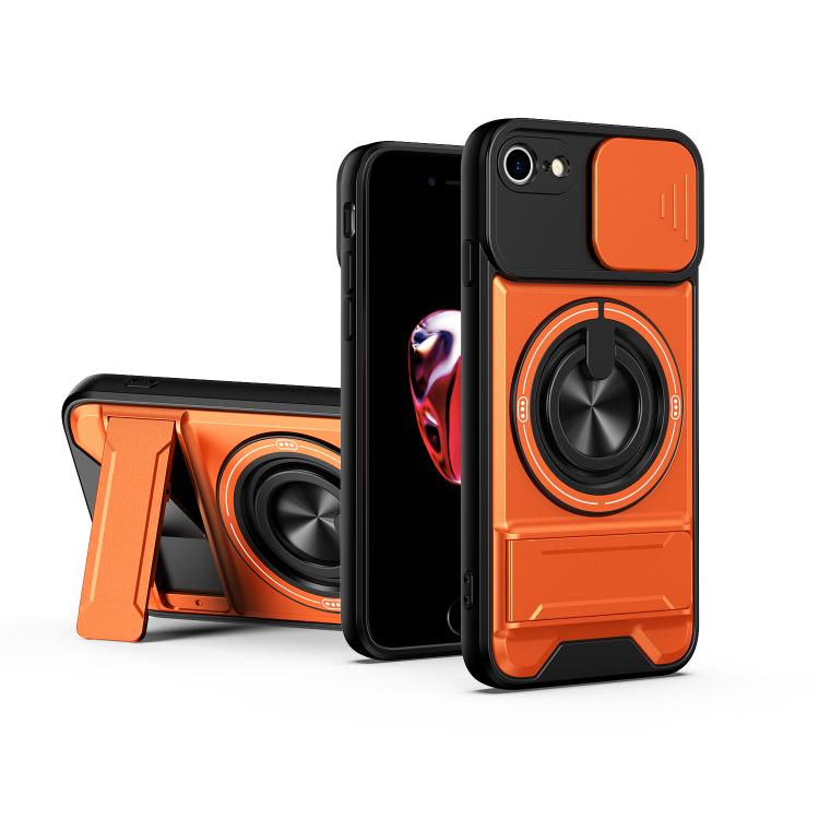 Lens Sliding Window Multifunctional Magnetic Shockproof Phone Case, For iPhone 7