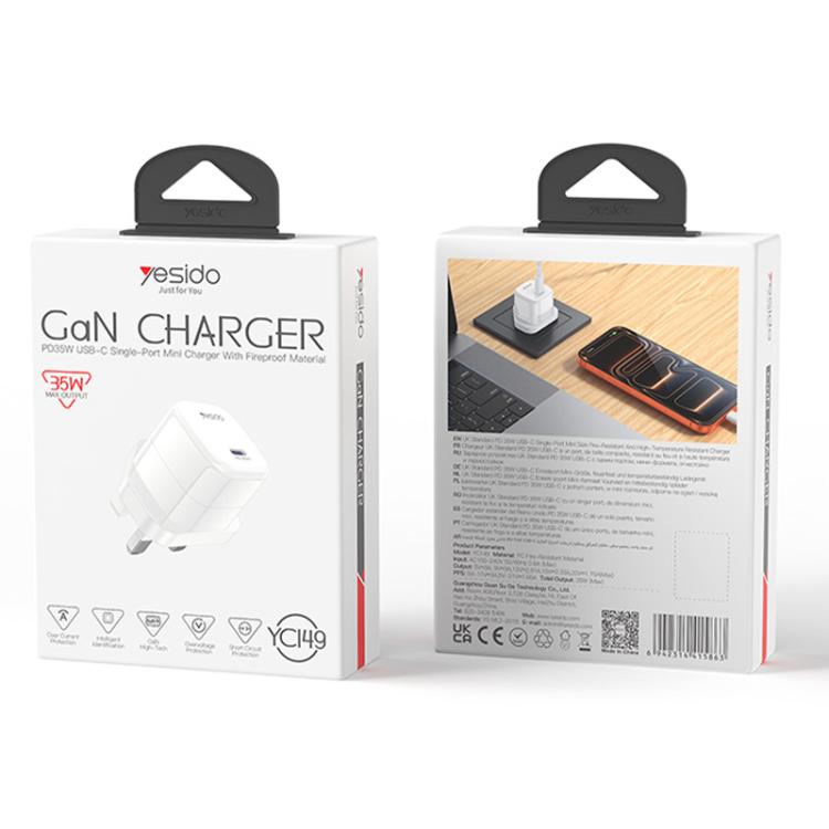 Yesido YC149 PD 35W Type-C Mini Ice Cube Fast Charger, UK Plug