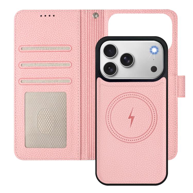 Detachable Litchi Texture Magnetic Side-Patch Vegan Leather Phone Case, For iPhone 17 Pro Max, For iPhone 17 Pro, For iPhone 17, For iPhone Air, For iPhone 16 Pro Max, For iPhone 16 Pro, For iPhone 16 Plus, For iPhone 16