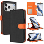 Detachable Litchi Texture Magnetic Side-Patch Vegan Leather Phone Case, For iPhone 17 Pro Max, For iPhone 17 Pro, For iPhone 17, For iPhone Air, For iPhone 16 Pro Max, For iPhone 16 Pro, For iPhone 16 Plus, For iPhone 16