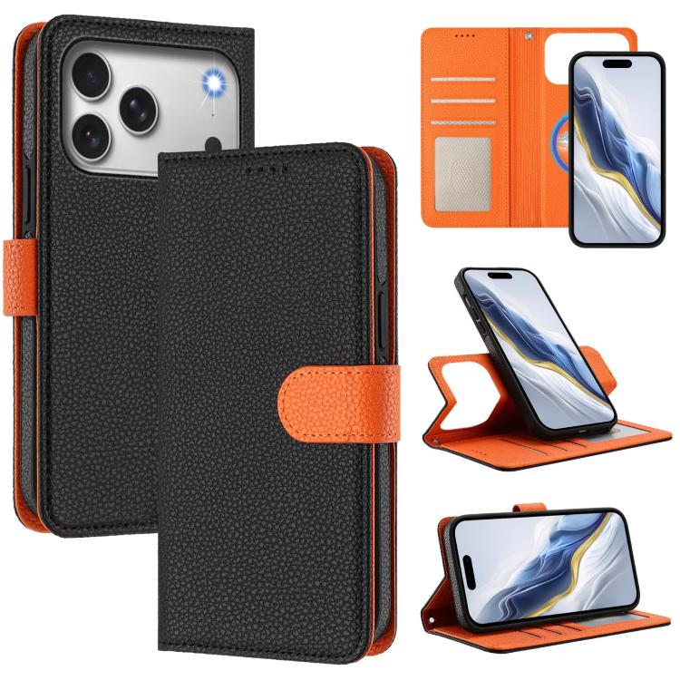 Detachable Litchi Texture Magnetic Side-Patch Vegan Leather Phone Case, For iPhone 17 Pro Max, For iPhone 17 Pro, For iPhone 17, For iPhone Air, For iPhone 16 Pro Max, For iPhone 16 Pro, For iPhone 16 Plus, For iPhone 16