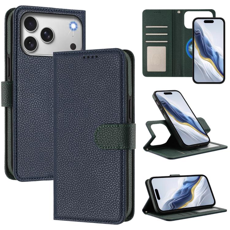 Detachable Litchi Texture Magnetic Side-Patch Vegan Leather Phone Case, For iPhone 17 Pro Max, For iPhone 17 Pro, For iPhone 17, For iPhone Air, For iPhone 16 Pro Max, For iPhone 16 Pro, For iPhone 16 Plus, For iPhone 16