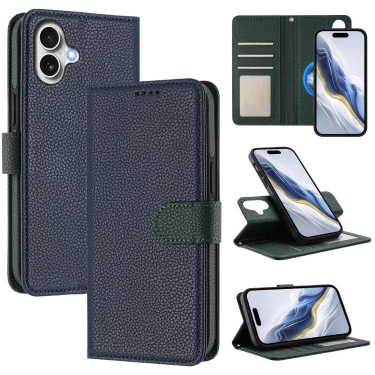 Detachable Litchi Texture Magnetic Side-Patch Vegan Leather Phone Case, For iPhone 17 Pro Max, For iPhone 17 Pro, For iPhone 17, For iPhone Air, For iPhone 16 Pro Max, For iPhone 16 Pro, For iPhone 16 Plus, For iPhone 16