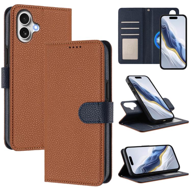 Detachable Litchi Texture Magnetic Side-Patch Vegan Leather Phone Case, For iPhone 17 Pro Max, For iPhone 17 Pro, For iPhone 17, For iPhone Air, For iPhone 16 Pro Max, For iPhone 16 Pro, For iPhone 16 Plus, For iPhone 16