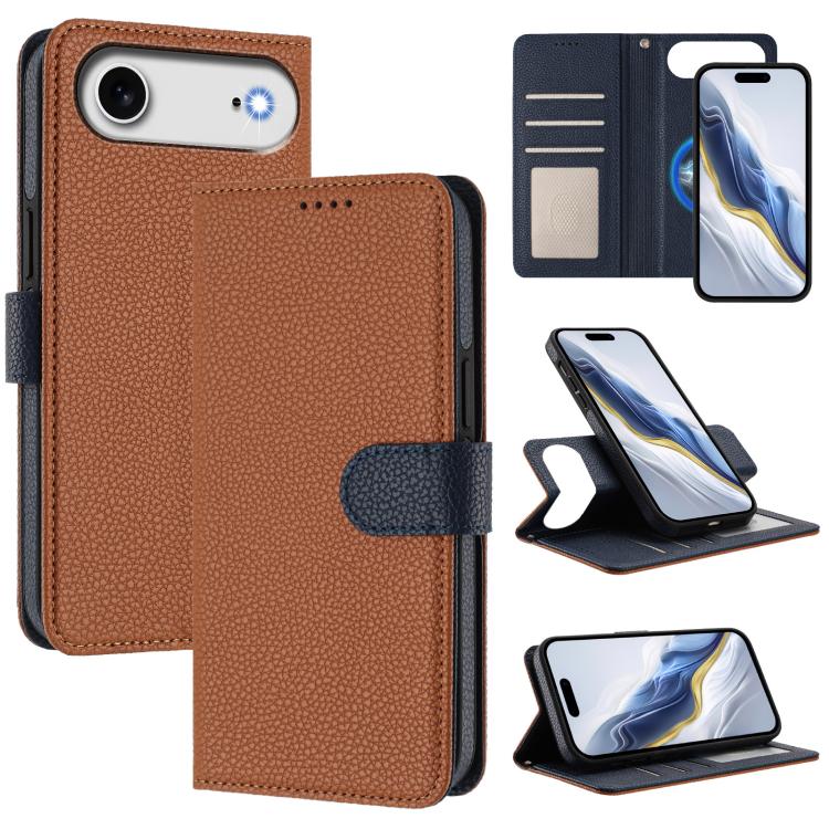 Detachable Litchi Texture Magnetic Side-Patch Vegan Leather Phone Case, For iPhone 17 Pro Max, For iPhone 17 Pro, For iPhone 17, For iPhone Air, For iPhone 16 Pro Max, For iPhone 16 Pro, For iPhone 16 Plus, For iPhone 16