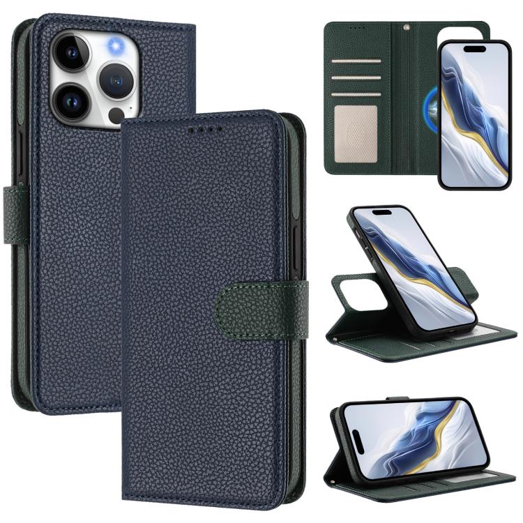 Detachable Litchi Texture Magnetic Side-Patch Vegan Leather Phone Case, For iPhone 17 Pro Max, For iPhone 17 Pro, For iPhone 17, For iPhone Air, For iPhone 16 Pro Max, For iPhone 16 Pro, For iPhone 16 Plus, For iPhone 16