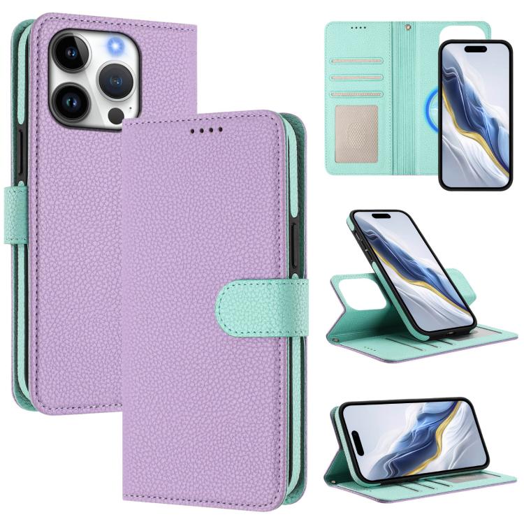 Detachable Litchi Texture Magnetic Side-Patch Vegan Leather Phone Case, For iPhone 17 Pro Max, For iPhone 17 Pro, For iPhone 17, For iPhone Air, For iPhone 16 Pro Max, For iPhone 16 Pro, For iPhone 16 Plus, For iPhone 16