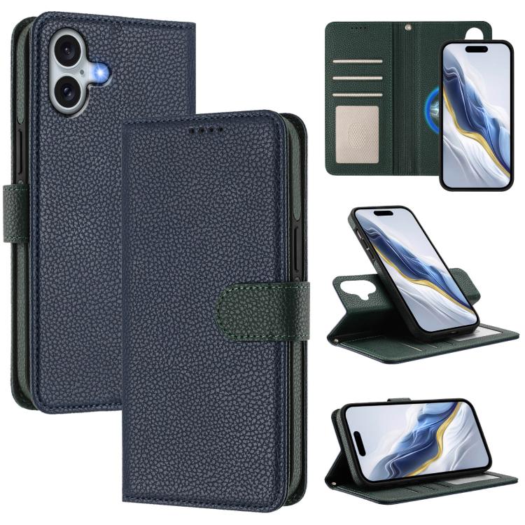 Detachable Litchi Texture Magnetic Side-Patch Vegan Leather Phone Case, For iPhone 17 Pro Max, For iPhone 17 Pro, For iPhone 17, For iPhone Air, For iPhone 16 Pro Max, For iPhone 16 Pro, For iPhone 16 Plus, For iPhone 16