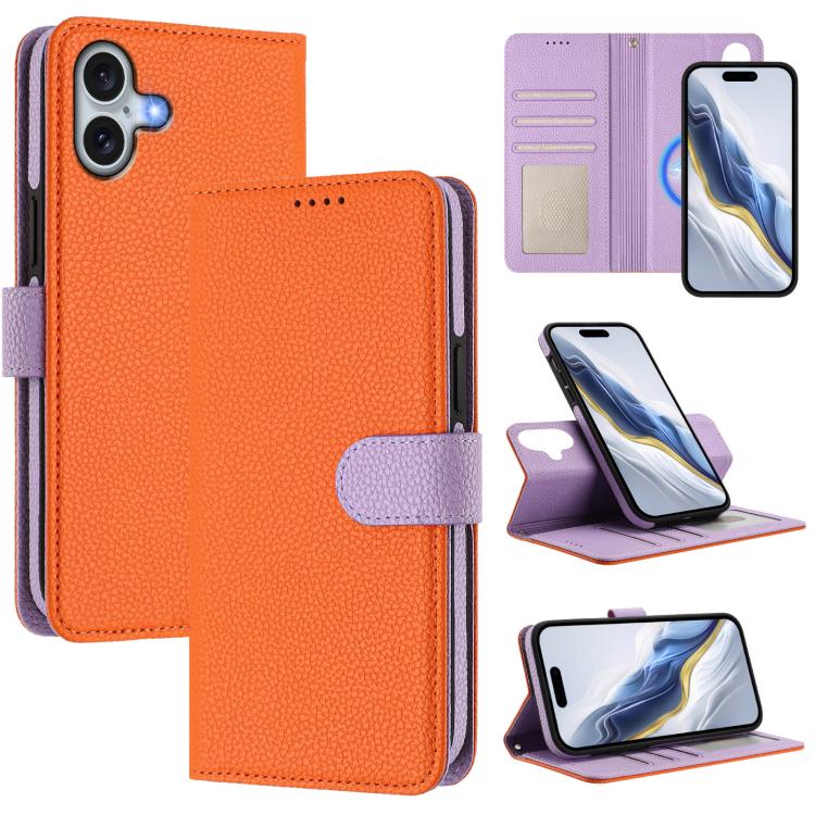 Detachable Litchi Texture Magnetic Side-Patch Vegan Leather Phone Case, For iPhone 17 Pro Max, For iPhone 17 Pro, For iPhone 17, For iPhone Air, For iPhone 16 Pro Max, For iPhone 16 Pro, For iPhone 16 Plus, For iPhone 16