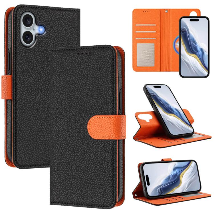 Detachable Litchi Texture Magnetic Side-Patch Vegan Leather Phone Case, For iPhone 17 Pro Max, For iPhone 17 Pro, For iPhone 17, For iPhone Air, For iPhone 16 Pro Max, For iPhone 16 Pro, For iPhone 16 Plus, For iPhone 16