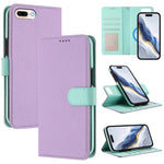 Detachable Litchi Texture Magnetic Side-Patch Vegan Leather Phone Case, For iPhone 8 Plus / 7 Plus