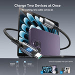 JOYROOM S-A57 RapidX Series 100W 2-in-1 USB-C / Type-C to USB-C / Type-C, 8 Pin Fast Charging Data Cable, 1.5m