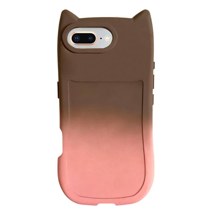 Gradient Cat Ear Design TPU Phone Case, For iPhone 7 Plus/8 Plus