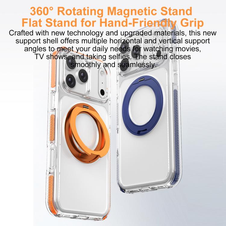 Ice Armor Magnetic Rotation Holder PC Hybrid TPU Phone Case, For iPhone 17 Pro Max, For iPhone 17 Pro, For iPhone Air