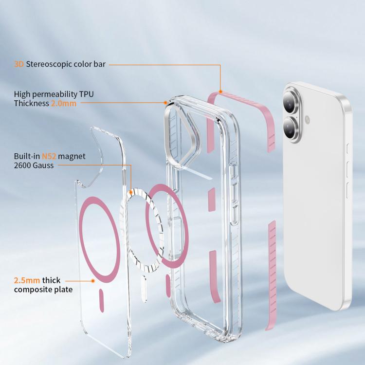 Crystal Shield Clear Magnetic Acrylic Hybrid TPU Phone Case, For iPhone 16 Plus, For iPhone 16, For iPhone 15 Pro Max, For iPhone 15 Pro, For iPhone 15 Plus, For iPhone 15
