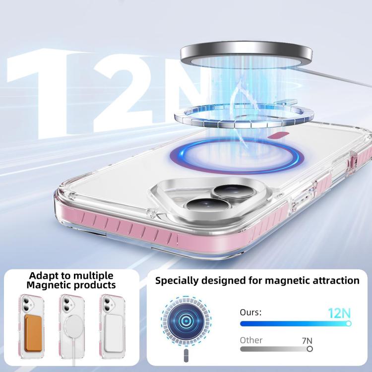 Crystal Shield Clear Magnetic Acrylic Hybrid TPU Phone Case, For iPhone 16 Plus, For iPhone 16, For iPhone 15 Pro Max, For iPhone 15 Pro, For iPhone 15 Plus, For iPhone 15