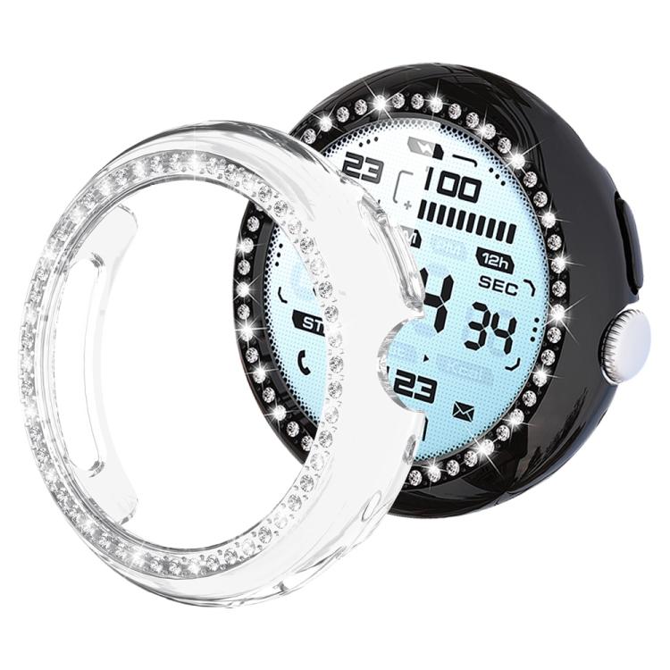 xDfind Single Row Diamond Hollow PC Watch Cover, For Google Pixel Watch 4 / Watch 3 45mm, For Google Pixel Watch 4 / 3 / 2 / 1 41mm