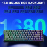 AULA WIN68HE Standard Version 68 Keys RGB Wired Keyboard, WIN68HE Black Contour Lines Grey Wood Magnetic Axis