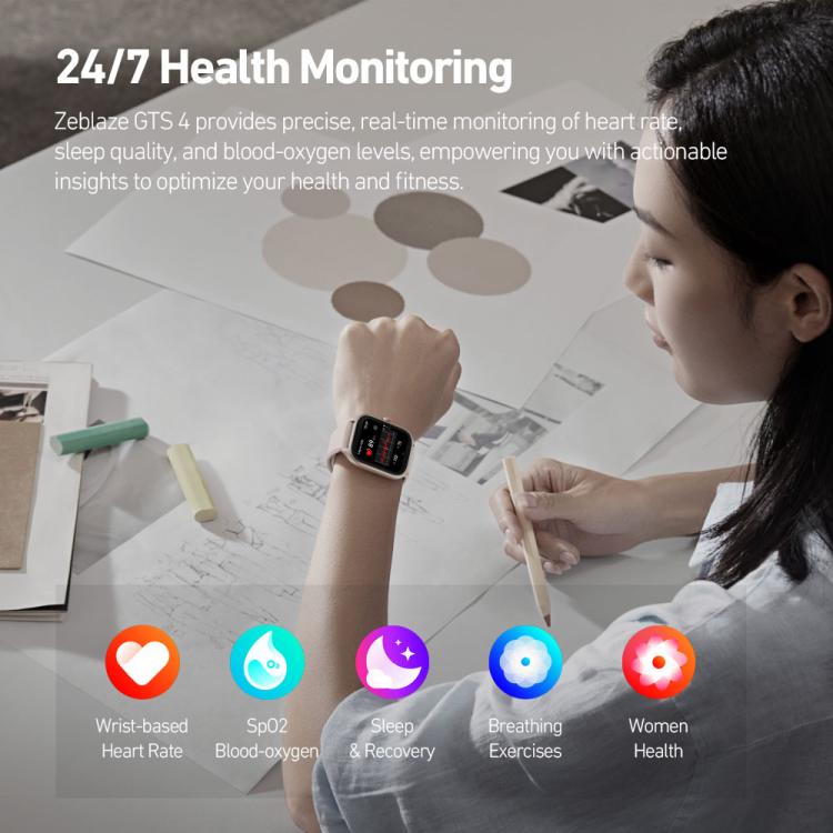 Zeblaze TS 4 1.94 inch AMOLED Screen IP68 Waterproof Sports Fitness Smart Watch