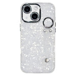 Plating Shell Texture Wristband Holder TPU Phone Case with Lens Film, For iPhone 13